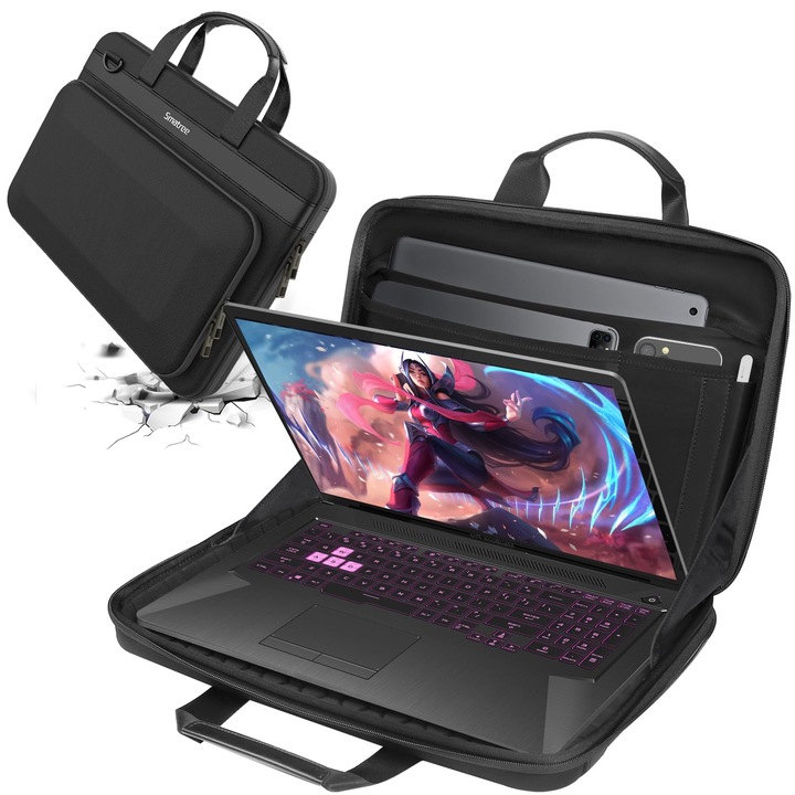 Husa rigida Smatree 17–18 inch pentru laptop HP Omen 17.3 inch, seria 17/17T, si laptopuri gaming MSI 17.3 inch Vector GP76, GP76 HX, GE76 Raider, GE76 Dragon, seria Tiamat (A800XL)