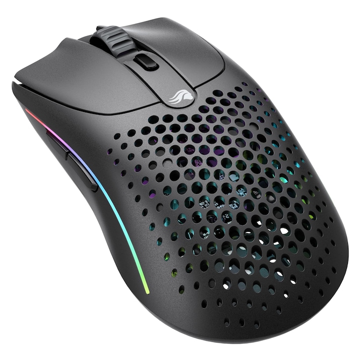 Безжична геймърска мишка Glorious Gaming Model O 2 – Хибридна 2.4 Ghz и Bluetooth, супер лека, 68 г, дълъг живот на батерията, сензор Bamf 2.0 от 26 K, RGB осветление, двустранна, 6 бутона, PTFE крачета – черна