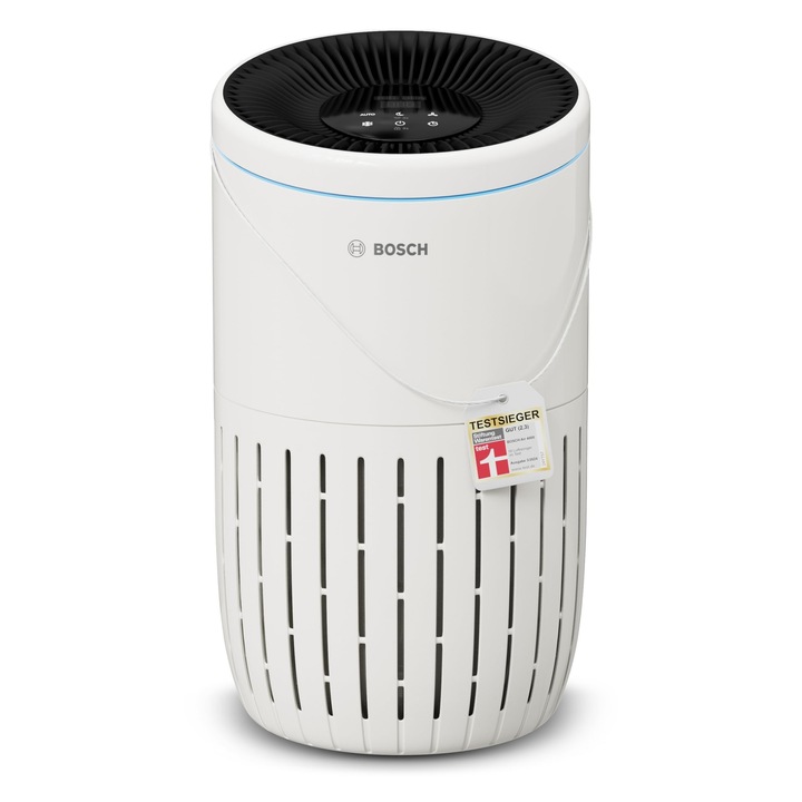 Bosch Air 4000 légtisztító - Eltávolítja a szennyeződéseket, légszűrővel és csendes üzemmóddal (< 25 dB(A)) - Akár 62,5 m²-es helyiségekhez - Automatikus üzemmóddal - CADR: 300 m³/h