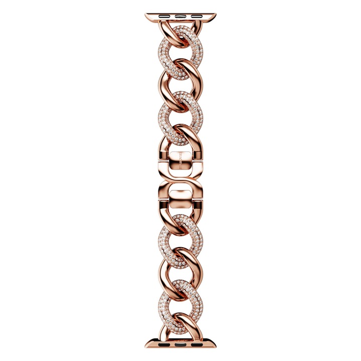 Swarovski Sparkling Chain szíj, Apple Watch® 40 mm és 41 mm-hez, rózsaarany bevonat