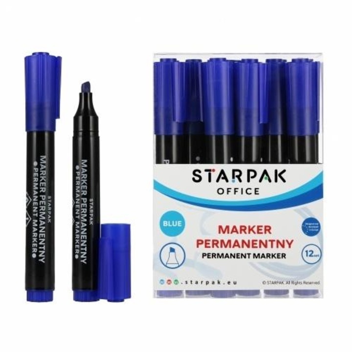 Marker permanent STARPAK, Albastru, 10x15x5cm