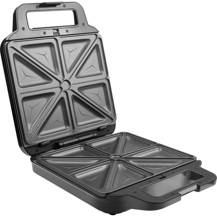 Prajitor de paine Concept, 1200 W, 4 felii, inox, negru, 275x345x104mm, set cu placa de grill si placa de gofre