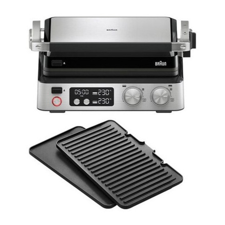 Електрически грил Braun CG 7040, черен, неръждаема стомана, 2000 W, 365x315x173 мм, за 6 души