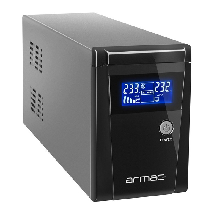 UPS Armac OFFICE LINE-INT 2X SCHUKO O/650F/LCD, 650VA, LCD, RJ-45