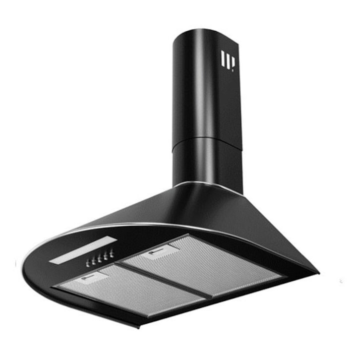 Hota incorporabila decorativa Hausberg HB-1260NG, Putere de absorbtie 400 m3/h, 1 motor, 60 cm, Negru