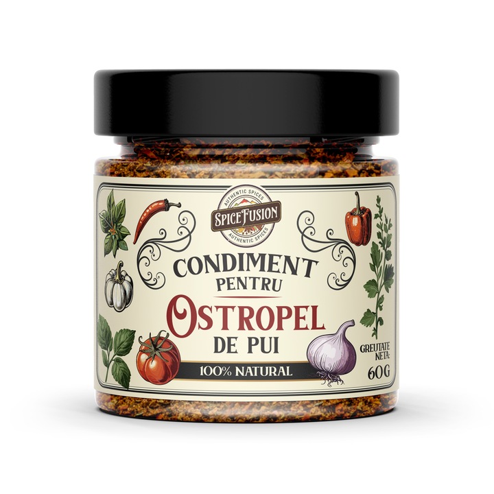 Mix condimente SpiceFusion pentru Ostropel de Pui, 60 grame, 100% natural, aroma complexa