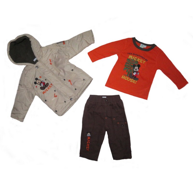 Geaca, bluza si pantaloni cu Mickey Mouse, 12luni, 74cm