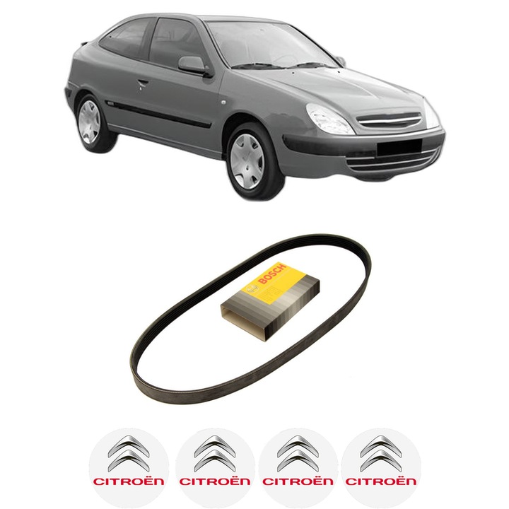 Curea transmisie accesorii CITROEN XSARA Coupe (N0) 1.6 16V din 2000-2005, auto, Bosch, 4x Stickere auto cu CITROEN