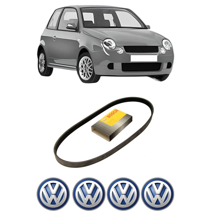 Curea transmisie accesorii Volkswagen LUPO I (6X1, 6E1) 1.4 16V din 1998-2005, auto, Bosch, 4x Stickere auto cu Volkswagen