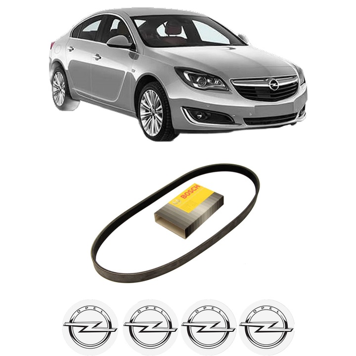 Curea transmisie accesorii OPEL INSIGNIA A (G09) 2.0 CDTI (68) din 2012-2017, auto, Bosch, 4x Stickere auto cu OPEL
