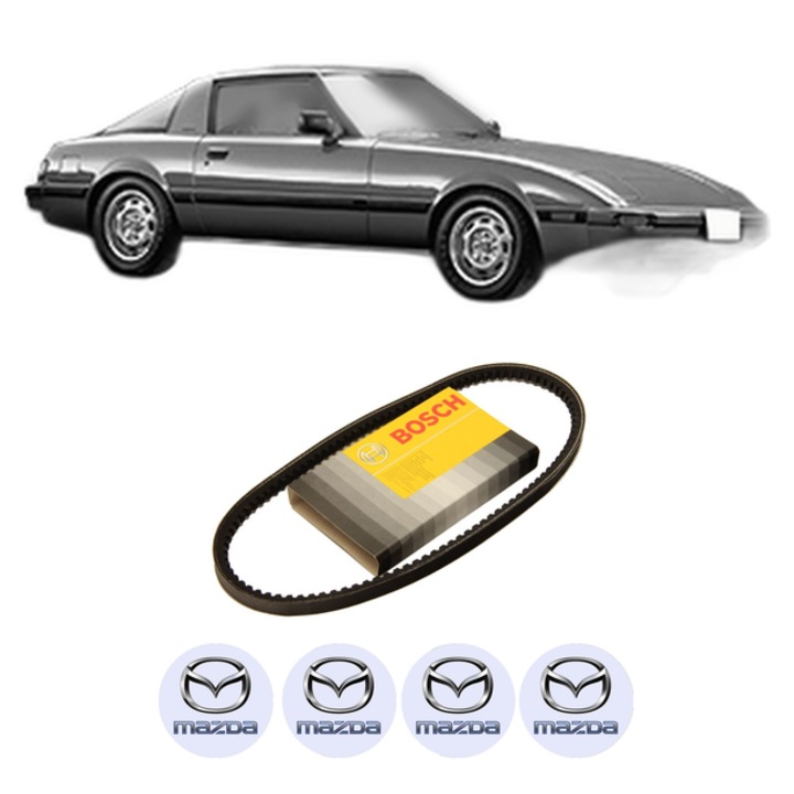 Curea transmisie accesorii MAZDA RX-7 I (SA) 1.1 (SA22C) din 1981-1984, auto, Bosch, 4x Stickere auto cu MAZDA