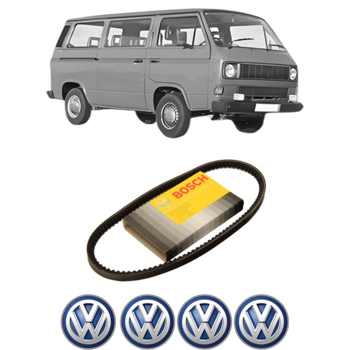 Curea transmisie accesorii Volkswagen TRANSPORTER T3 Bus (25_) 1.6 TD Syncro din 1986-1992, auto, Bosch, 4x Stickere auto cu Volkswagen