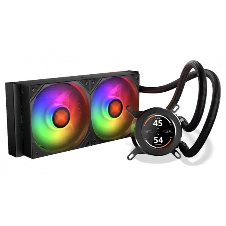 Cooler Procesor Krux HydroGlance 240 ARGB LCD 1800RPM Negru