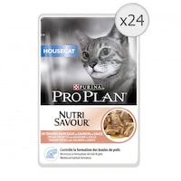 Hrana umeda pentru pisici Pro Plan Housecat Nutrisavour, Somon in Sos, 24x85g