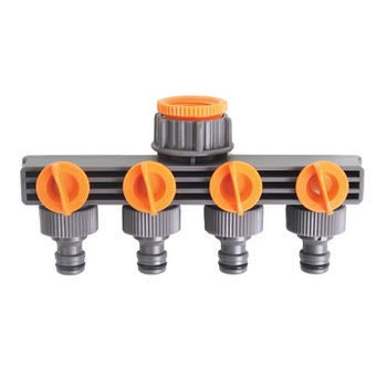 Mufa conector furtun 4 cai cu stop, Top Garden, 1/2 Mufa conector furtun 4 cai cu stop, Top Garden, 1/2