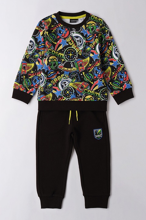 Sarabanda, Kozmikus témájú szabadidőruha, Zöld/Fekete/Sárga, 104 CM