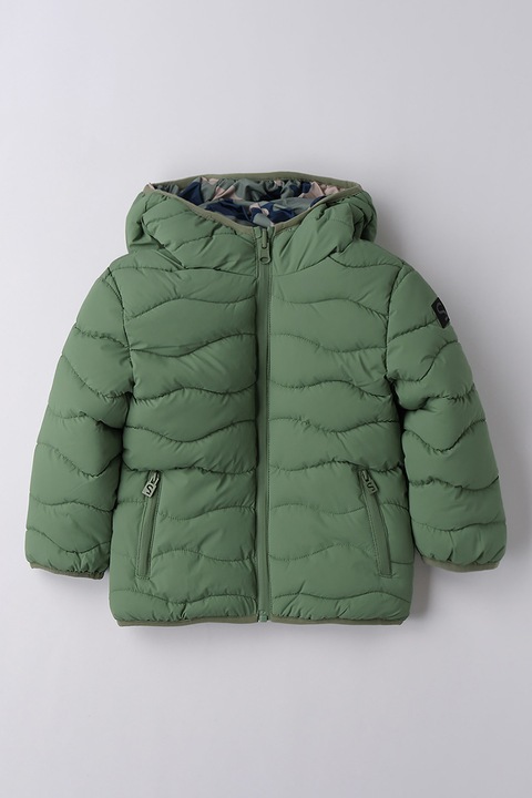 Sarabanda, Kapucnis kifordítható télikabát, Világosbarna/Páfrányzöld/Tengerészkék