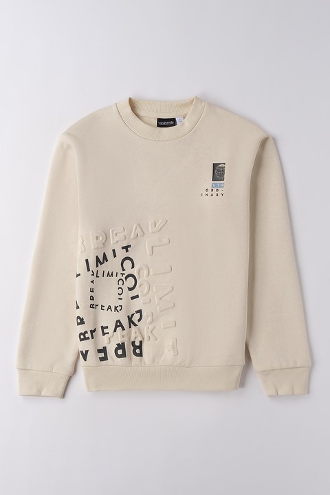 Sarabanda, Kerek nyakú feliratos pulóver, Fekete/Bézs