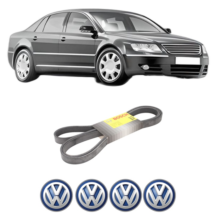 Curea transmisie accesorii Volkswagen PHAETON (3D1, 3D2, 3D3, 3D4, 3D6, 3D7, 3D8, 3D9) 3.0 V6 TDI 4motion din 2013-2016, auto, Bosch, 4x Stickere auto cu Volkswagen