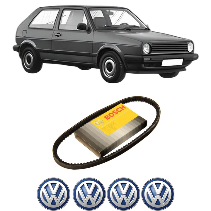 Curea transmisie accesorii Volkswagen GOLF II (19E, 1G1) 1.8 GTI 16V din 1986-1990, auto, Bosch, 4x Stickere auto cu Volkswagen