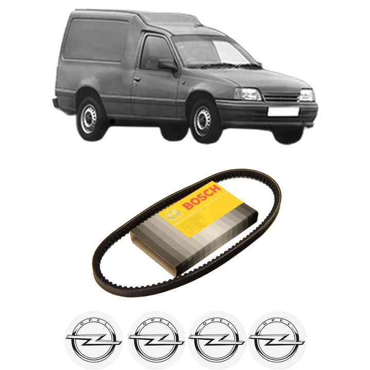 Curea transmisie accesorii OPEL KADETT E Combo (T85) 1.7 D (C25, D25) din 1992-1994, auto, Bosch, 4x Stickere auto cu OPEL