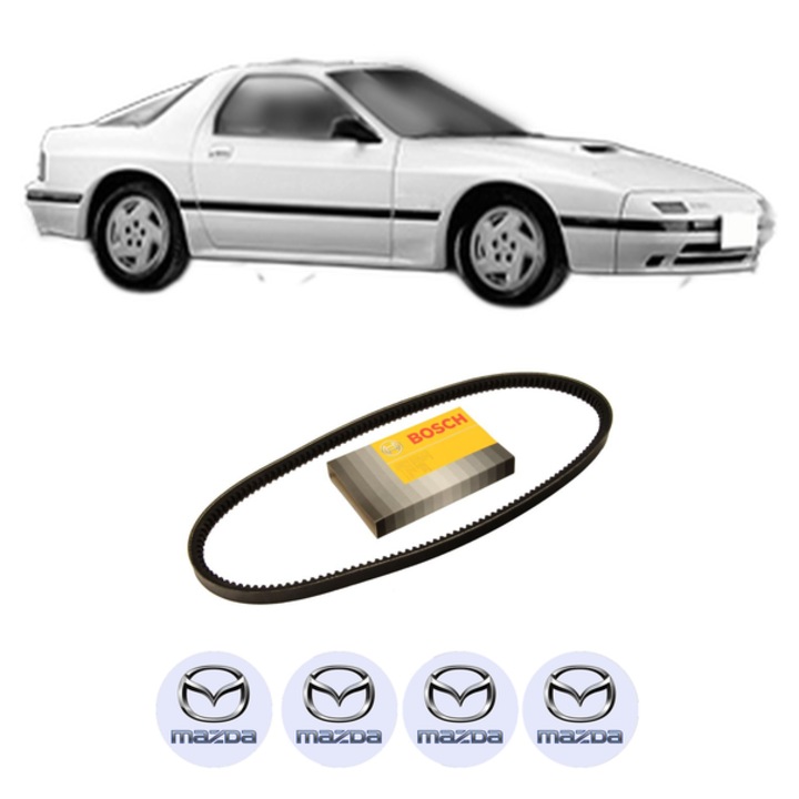 Curea transmisie accesorii MAZDA RX-7 II (FC) 1.3 Turbo (FC3S, FC1031) din 1987-1989, auto, Bosch, 4x Stickere auto cu MAZDA