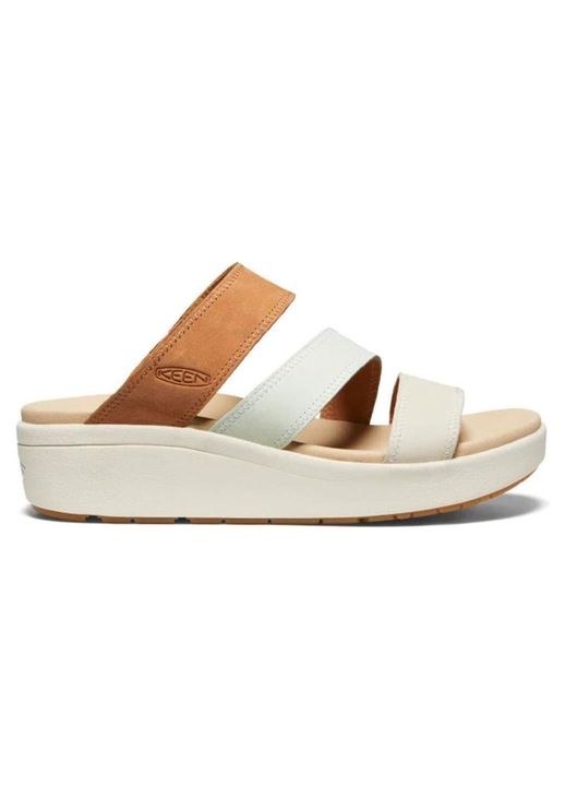 Slapi dama Keen Ellecity Slide, piele nubuc, confortabili, maro, slip-on, 42 EU