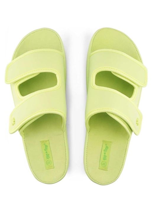 Slapi dama Flip Flop, verde lime, material sintetic, usori, de vara