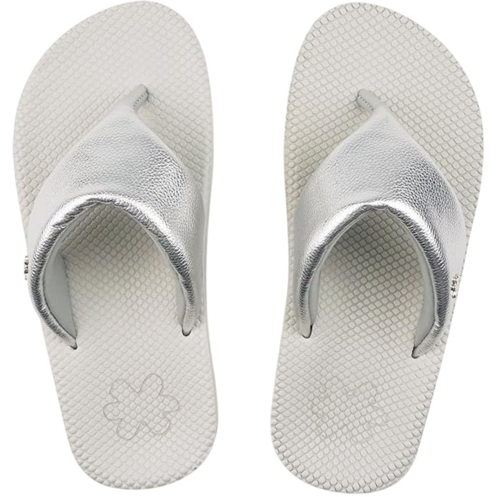 Flip-flop-uri de dama Comfy Paddy, metalice, usoare, Argintiu, 42