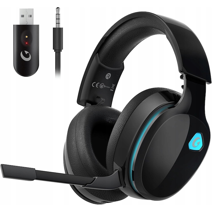Casti gaming wireless HyperX Cloud Flight, microfon detasabil cu noise cancelling, cupe cu spuma cu memorie, autonomie pana la 30 de ore, soft NGENUITY, PC/PS5/PS4 Pro, negru