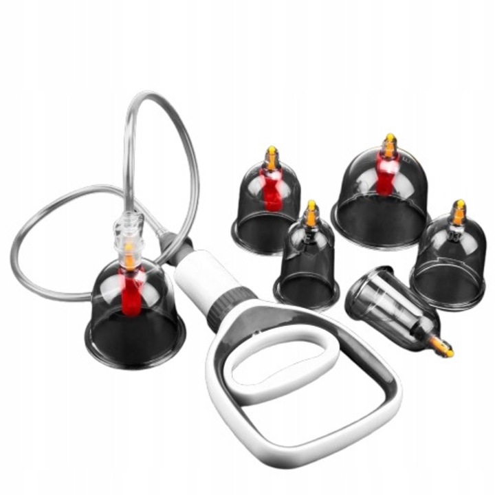 Set cupe de masaj Kamargo, 12 bucati, transparent, 600g