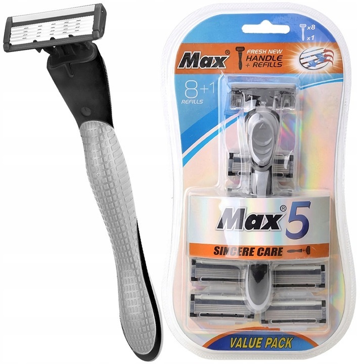 Aparat de ras RETOO, set 9 piese, 5 lame, 13,9x4cm, unisex