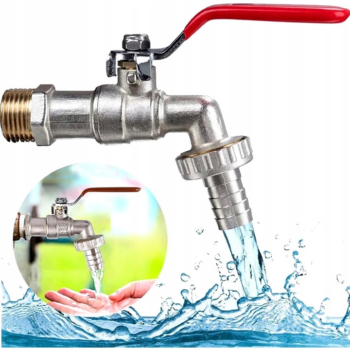 Robinet Diamond, 3/4, manere din alama, rezistent la coroziune, 15x15x5cm