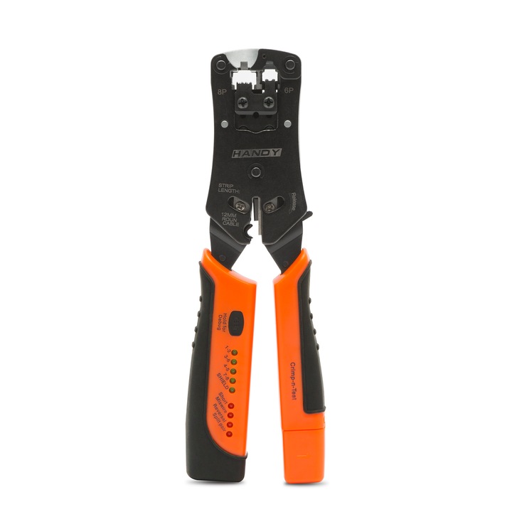 Cleste de sertizare Handy, Tester de cablu, Negru/Portocaliu