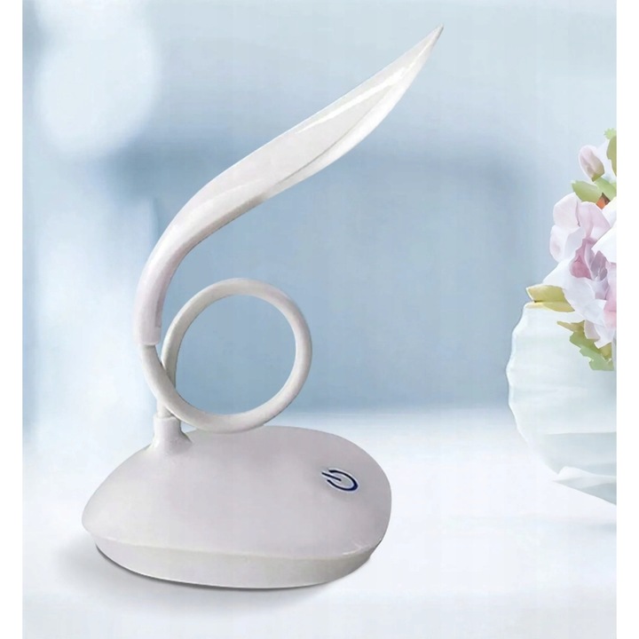 Lampa de birou LED Masterled, 3 moduri de intensitate, alb, 22x12x10cm, set cu cablu USB