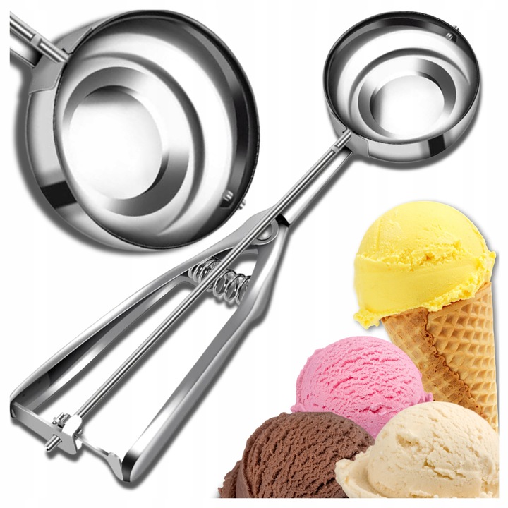 Lingura de inghetata din inox, 23cm, 5.5cm, pentru inghetata, cartofi, orez