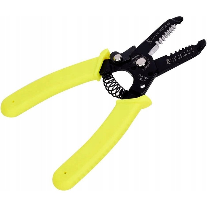 Cleste pentru indepartarea izolatiei, LANDGRAF, 0,8-2,6mm, 18,5cm, galben/negru