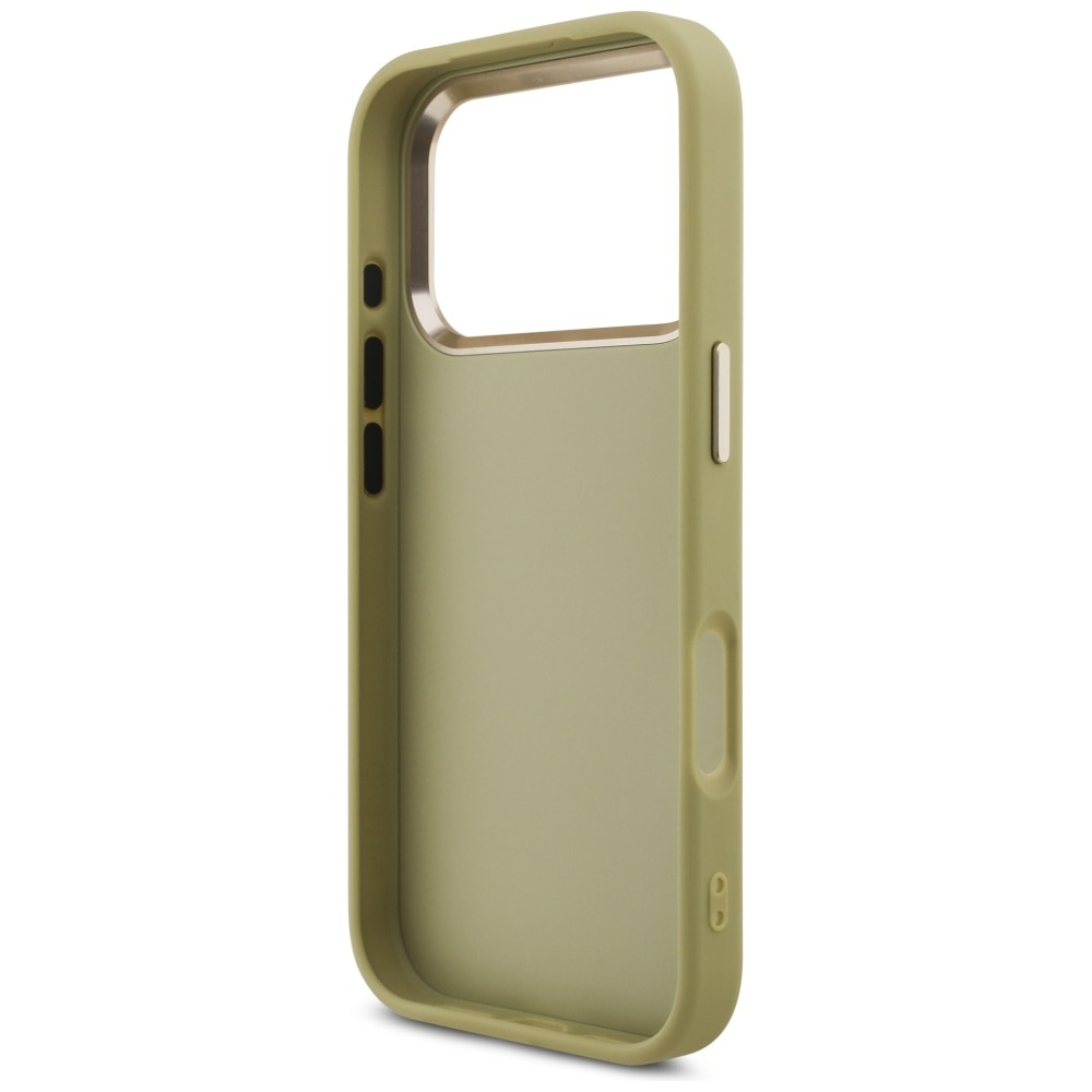 Husa pentru iPhone 17 Pro - Guess Fixed Glitter Big 4G Metal Frame - Gold