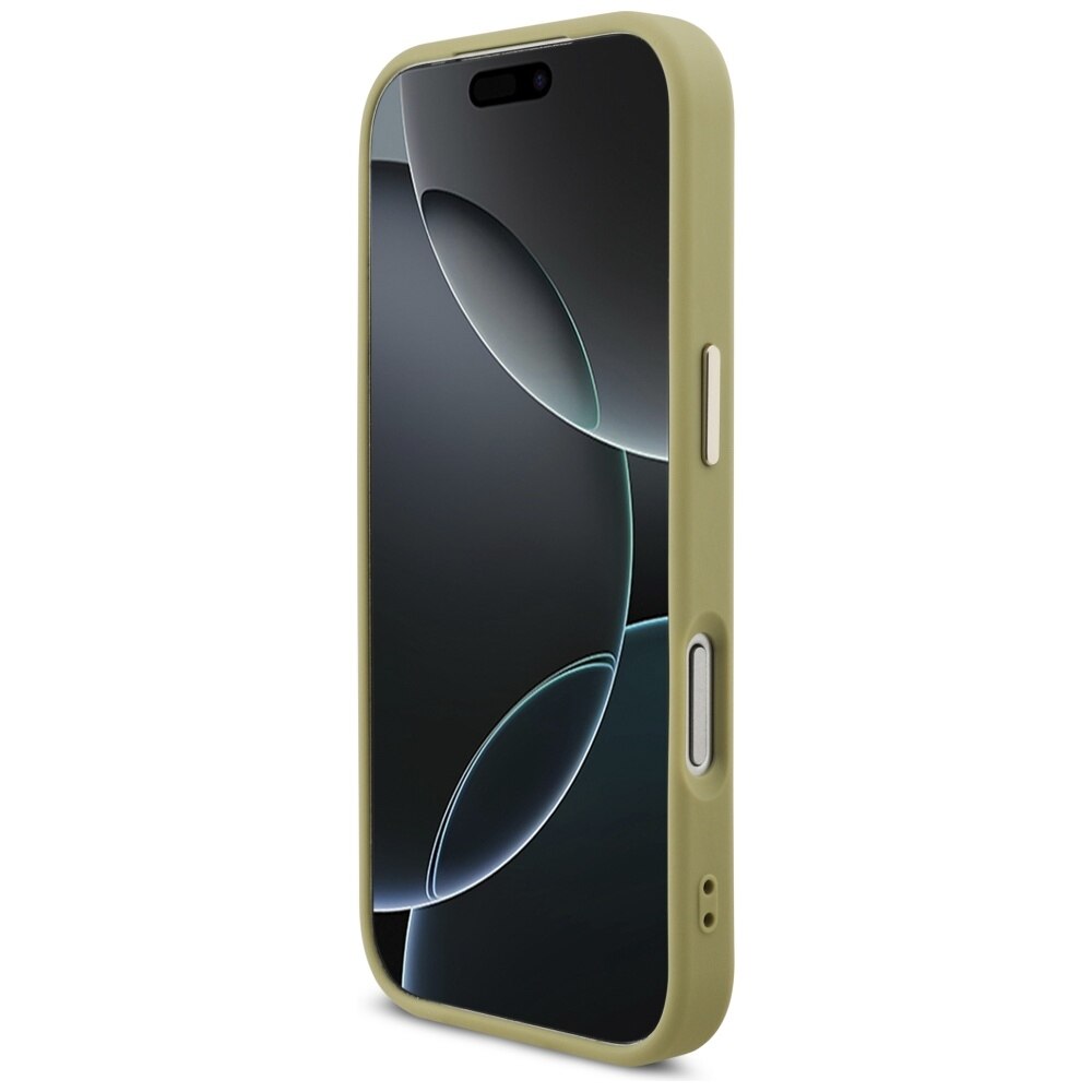 Husa pentru iPhone 17 Pro - Guess Fixed Glitter Big 4G Metal Frame - Gold