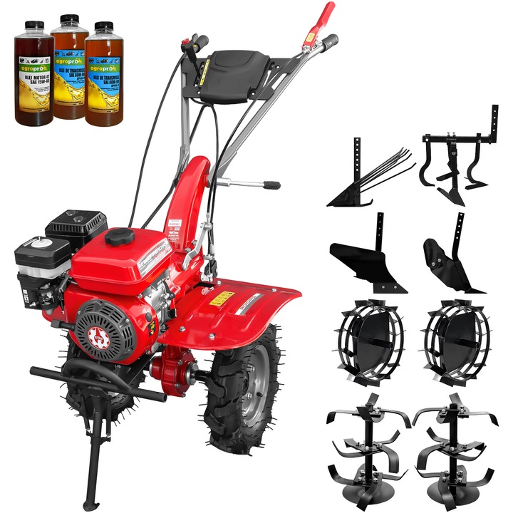 Motocultor Rotakt Cadet RO101RS, motor 7 CP, 2 viteze, latime de lucru 56-90 cm, roti 4.00-8"