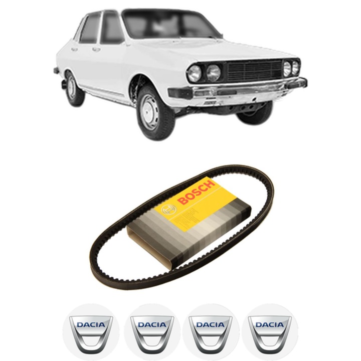 Curea transmisie accesorii DACIA 1310 Saloon (U, X) 1.4 Classic din 1995-2004, auto, Bosch, 4x Stickere auto cu DACIA