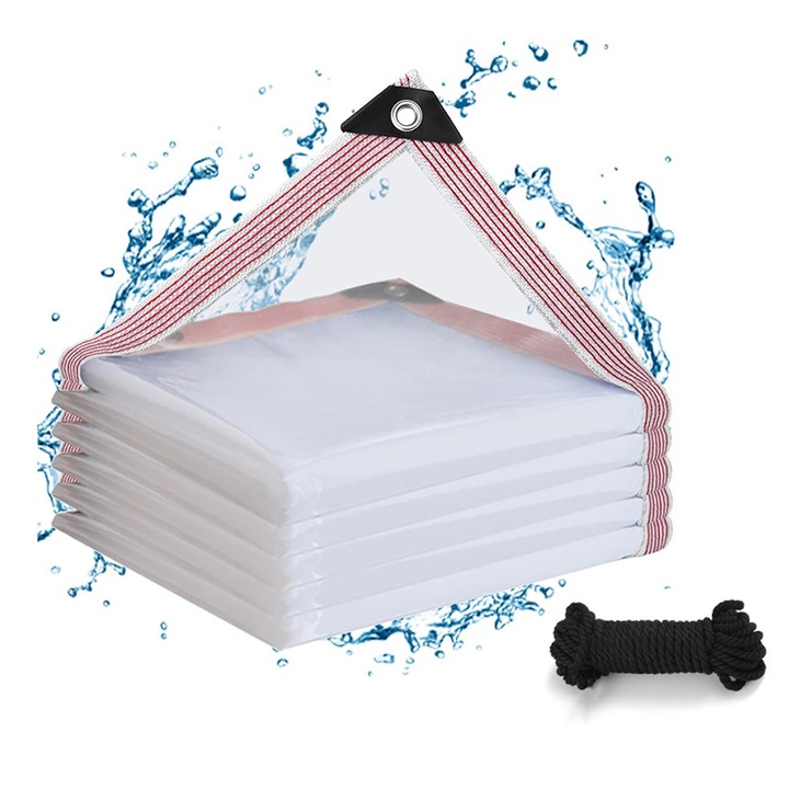 Прозрачен брезент AjieQaQ, 2x1м, водоустойчив, PE уплътнен материал 180мм