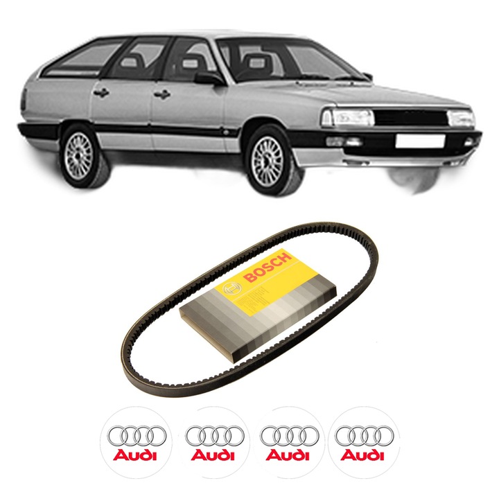 Curea transmisie accesorii AUDI 200 C3 Avant (447, 448) 2.2 Turbo quattro din 1983-1990, auto, Bosch, 4x Stickere auto cu AUDI