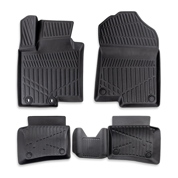 Set covorase auto cauciuc 3D Erpassan, negru mat, pentru Hyundai i20 III 2021+, impermeabile, usor de curatat