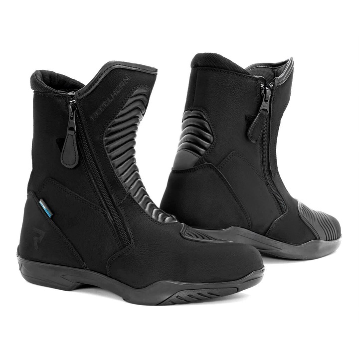 Bocanci moto barbati REBELHORN RIO, negru mat, 2 fermoare laterale, marimea 47