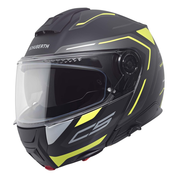 Casca moto SCHUBERTH C5, sárga-fekete, M, innovatív szellőzés, beépített kommunikációs rendszer