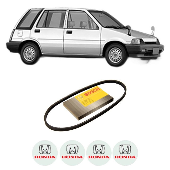 Curea transmisie accesorii HONDA CIVIC IV Shuttle (EE, EF) 1.5 i 16V (EE2) din 1988-1991, auto, Bosch, 4x Stickere auto cu HONDA