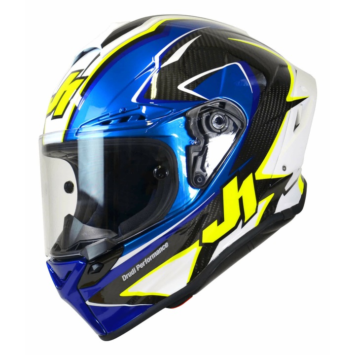 Casca moto JUST1 J-GPR Baldassarri Replica, син/черен/жълт, 4 размера, включително чанта за носене, размер XS