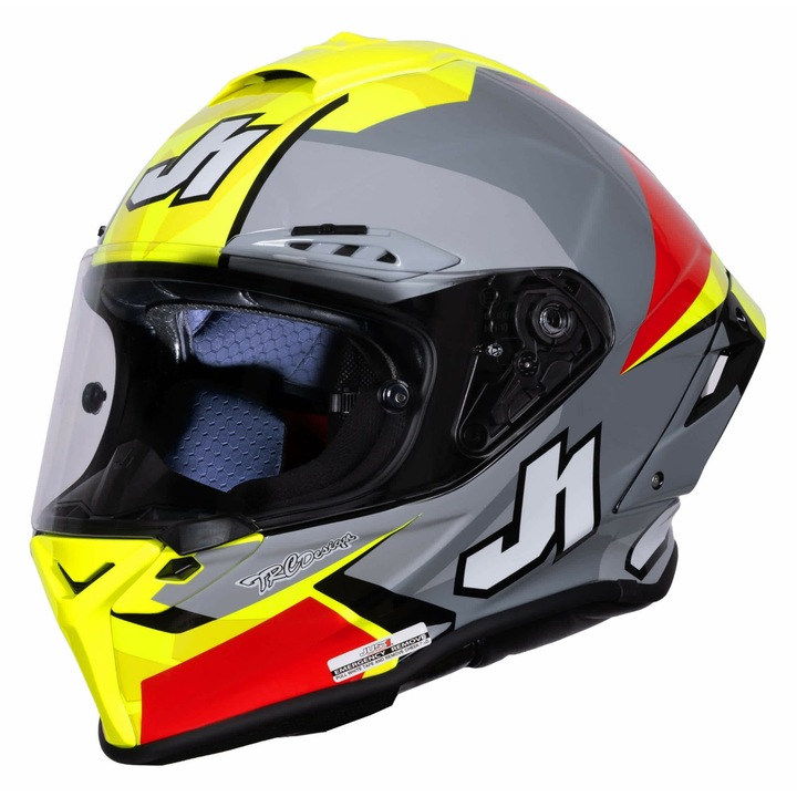 Casca moto JUST1 J-GPR F Caricasulo Replica, многоцветна, S, включително чанта за каска, тъмен визьор, Pinlock 70