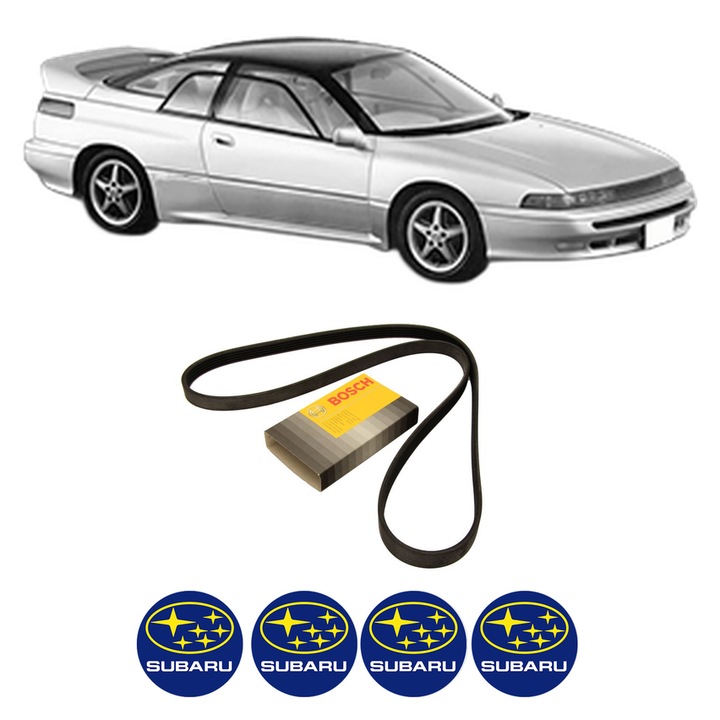 Curea transmisie accesorii SUBARU SVX (CX) 3.3 i 24V 4WD (CXW) din 1992-1994, auto, Bosch, 4x Stickere auto cu SUBARU